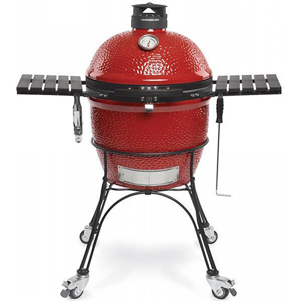 Kamado Joe Classic II Keramikgrill 18 Zoll mit gusseisernem Rollwagen und Feststellmechanismus