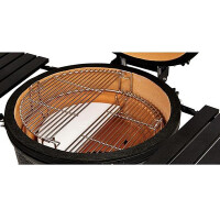 Kamado Joe Classic Keramikgrill 18 Zoll mit gusseisernem Rollwagen und Feststellmechanismus