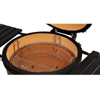 Kamado Joe Classic Keramikgrill 18 Zoll mit gusseisernem Rollwagen und Feststellmechanismus