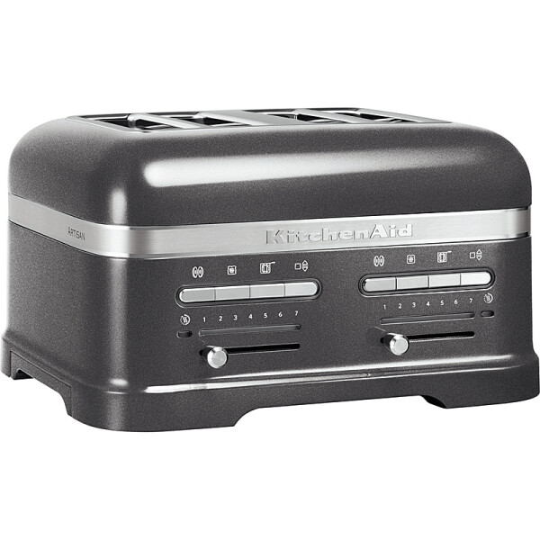 KitchenAid 5KMT4205EMS Toaster 4-Scheiben ARTISAN Farbe Medaillon silber - Der Toaster in einer spezifischen Farbe, abgebildet auf einer modernen K&uuml;chenarbeitsplatte.
