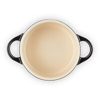 Le Creuset MINI COCOTTE SCHWARZ GL&Auml;NZEND