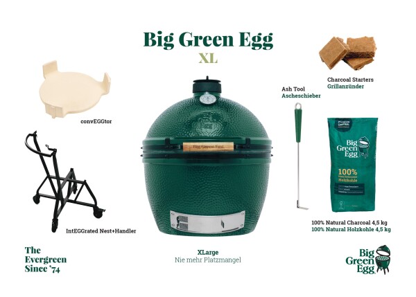 Big Green Egg XLarge EGG Starter Paket (6-teilig) Kamado Holzkohlegrill Modell 2024