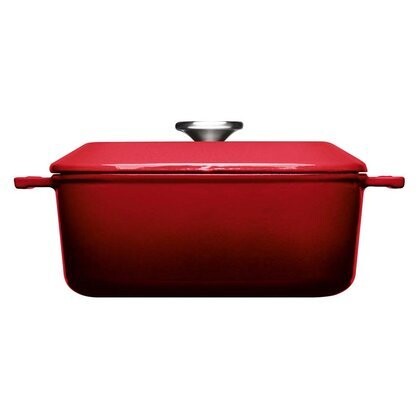 Woll Gusskasserolle, viereckig, mit Deckel und Silikongriffen - 24x24 cm 1024CI-010 Chili Red