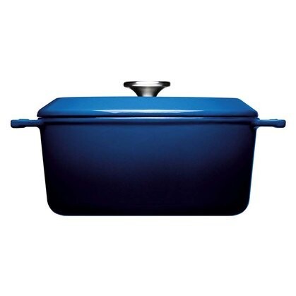 Woll Gusskasserolle, viereckig, mit Deckel und Silikongriffen - 24x24 cm 1024CI-020 Cobalt Blue