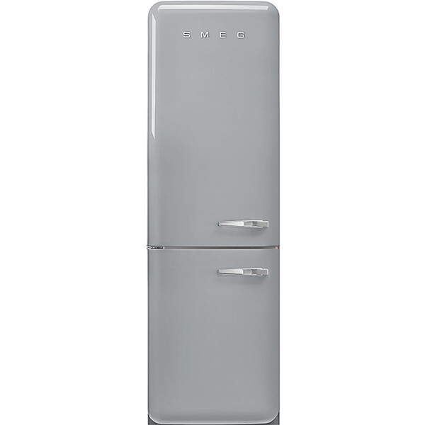 SMEG FAB32LSV5 Retro Design Stand-K&uuml;hl-/Gefrierkombination Linksanschlag Polarsilber Metallic