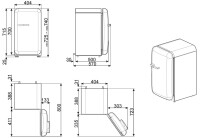 SMEG FAB5LCR5 Retro Design Minibar Standk&uuml;hlschrank Linksanschlag Creme