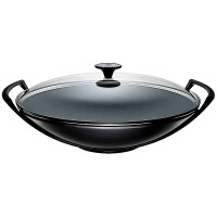 Le Creuset Wok mit Glasdeckel 36 cm Schwarz