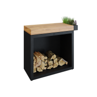 OFYR Butcher Block Storage 90 Black Teakholz