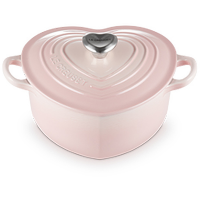 Le Creuset Herzbräter mit Herzknopf Shell Pink