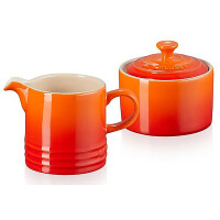 Le Creuset ZUCKER- UND MILCH SET OFENROT