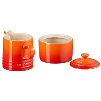 Le Creuset ZUCKER- UND MILCH SET OFENROT