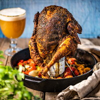 Big Green Egg Beer Can Chicken Roaster