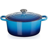 Le Creuset Br&auml;ter Signature rund 22 cm Azure