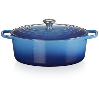 Le Creuset Br&auml;ter Signature oval 33 cm Azure