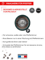 Peugeot BISTRORAMA Schwarz lackiert - 10 cm Pfefferm&uuml;hle