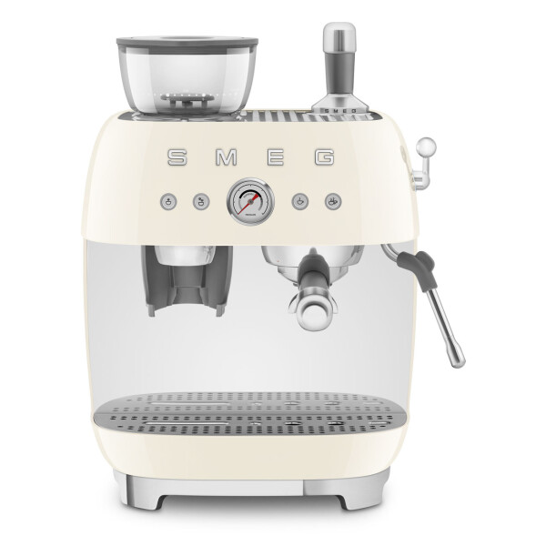 SMEG EGF03CREU Kompakte Siebtr&auml;germaschine mit integrierter Kaffeem&uuml;hle, Farbe: Creme