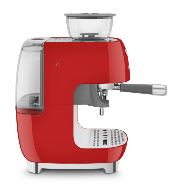 SMEG EGF03RDEU Kompakte Siebträgermaschine mit integrierter Kaffeemüh,  769,95 € | Espressomaschinen