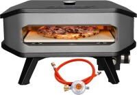 COZZE 13&quot; Pizza-Gas-Ofen Profi bis 450 Grad inklusive Thermometer, mit 34x34 cm Pizzastein