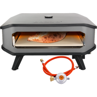 COZZE 17&quot; Pizza-Gas-Ofen Profi bis 450 Grad inklusive Thermometer,mit 42x42 cm Pizzastein