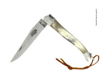Forge de Laguiole  Taschenmesser einteilig 11 cm Inox 2 Mitres geschweisste Feder mit &Ouml;se Aubrac Horn matt geschmiedete T12 Klinge Standard