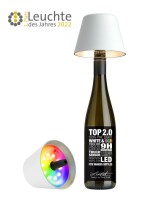 Sompex-Lighting TOP 2.0 WEISS H11CMD12,5CM RGB KUNSTST, 103lm 1,3W 2700-3000K