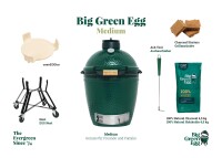 Big Green Egg Medium EGG Starter Paket (6-teilig) Kamado Holzkohlegrill 50 Jahre Edition