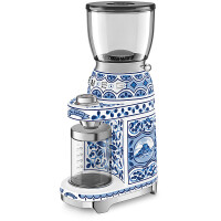 SMEG CGF01DGBEU Dolce &amp; Gabbana Blu Mediterraneo, Kaffeem&uuml;hle, Aluminium-Druckgu&szlig;geh&auml;use, konisches Edelstahlmahlwerk