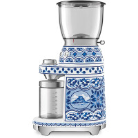 SMEG CGF01DGBEU Dolce &amp; Gabbana Blu Mediterraneo, Kaffeem&uuml;hle, Aluminium-Druckgu&szlig;geh&auml;use, konisches Edelstahlmahlwerk