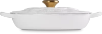 Le Creuset Gourmet-Profitopf Blume 26 cm White mit goldfarbenem Deckelknopf