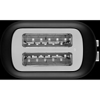 KitchenAid 5KMT2109EBM 2-Scheiben Toaster Farbe: Matt Schwarz - Der Toaster in Schwarz, abgebildet auf einer modernen K&uuml;chenarbeitsplatte.