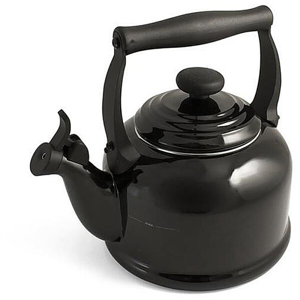 Le Creuset WASSERKESSEL TRADITION MIT FL&Ouml;TE SCHWARZ GL&Auml;NZEND