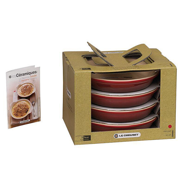 Le Creuset 4ER SET CR&Egrave;ME BRUL&Eacute;E 16 KIRSCHROT