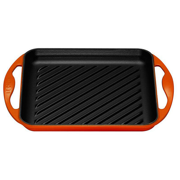 Le Creuset GRILLPLATTE QUADRATISCH OFENROT
