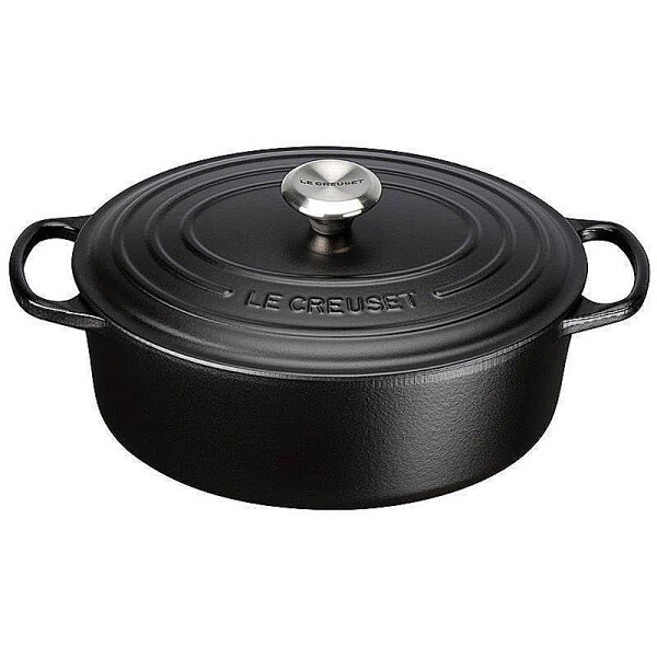 Le Creuset Br&auml;ter oval Signature 27cm schwarz