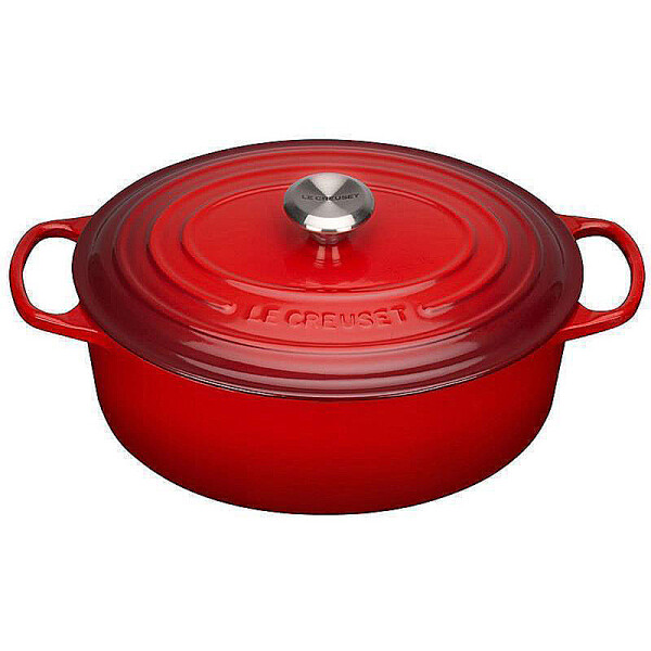 Le Creuset Br&auml;ter oval Signature 27cm kirschrot