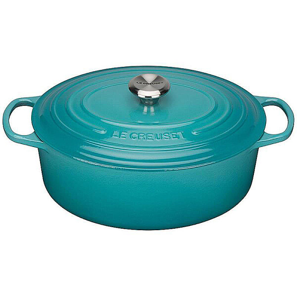 Le Creuset Br&auml;ter oval Signature 31cm karibik