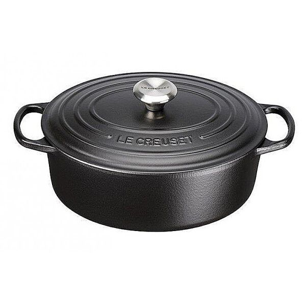 Le Creuset Br&auml;ter oval Signature 29cm Schwarz