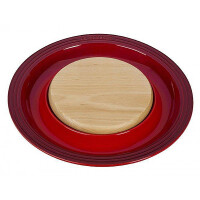Le Creuset K&Auml;SEPLATTE MIT HOZBRETT KIRSCHROT